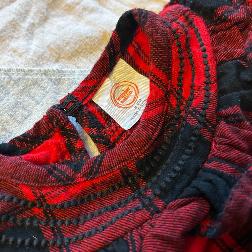 Red and Black Plaid One Piece Outfit